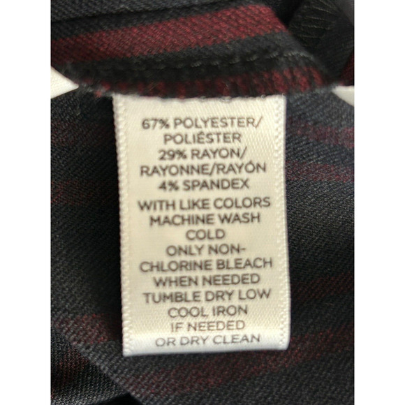 Loft Julie Trouser Size 10 Red Striped Straigh Leg Sailor High Rise Career Pants - Picture 7 of 11